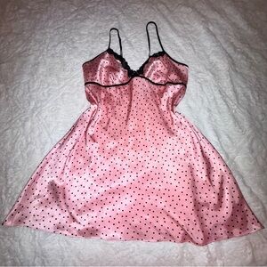 Secret Treasures Pink and Black Polka Dot Chemise